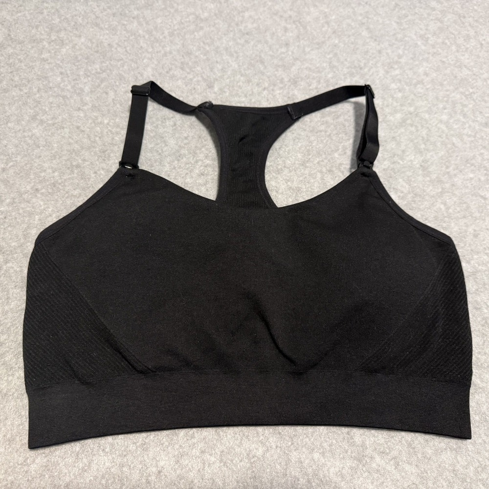 Auden Seamless Nursing Yoga Sports Bra Black Size L Lightly Lined Wireless